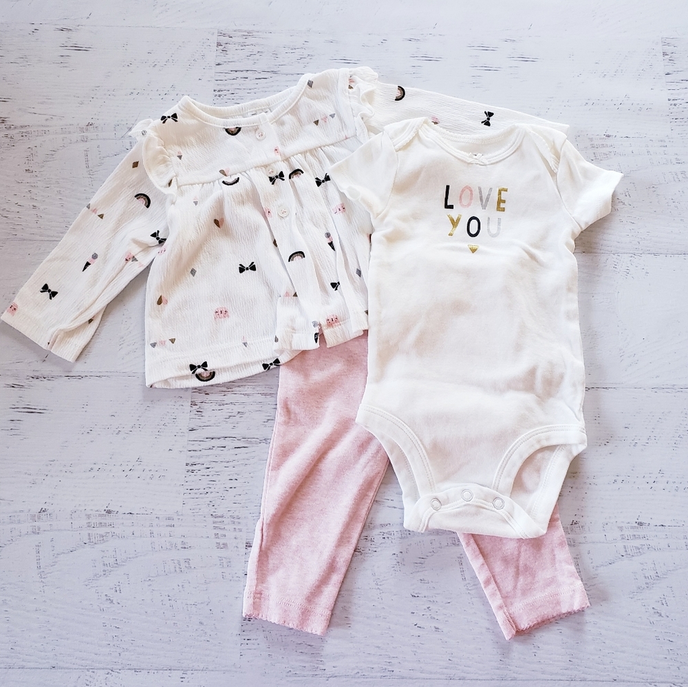 4 FOR $20 | CARTER'S | Baby Girl Outfit 6mo